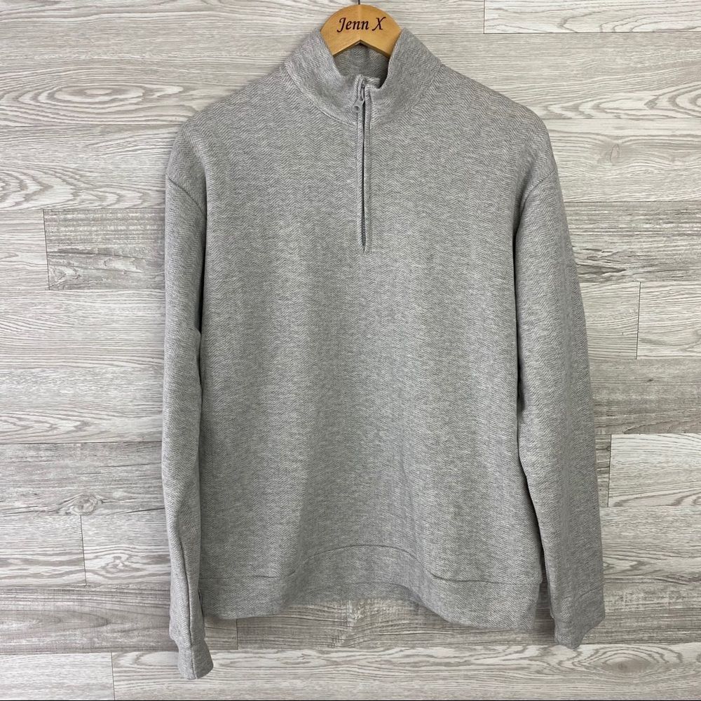 Thomas Dean Gray Zip Up Sweater